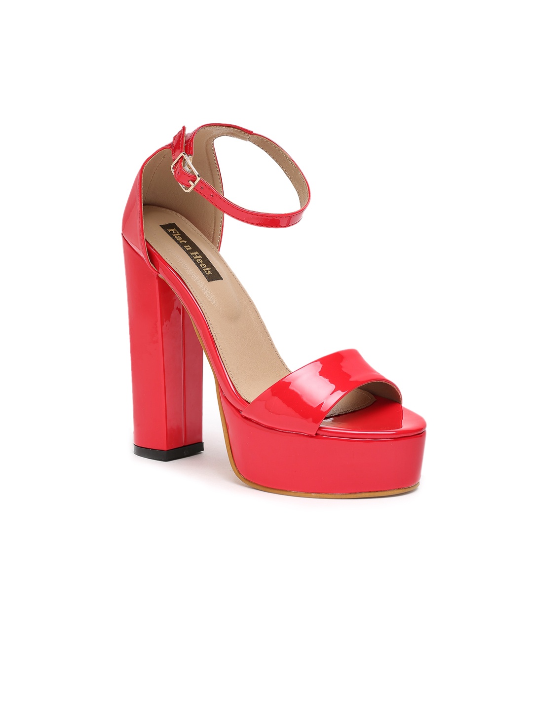 

Flat n Heels Ankle Looped Platform Heels, Red