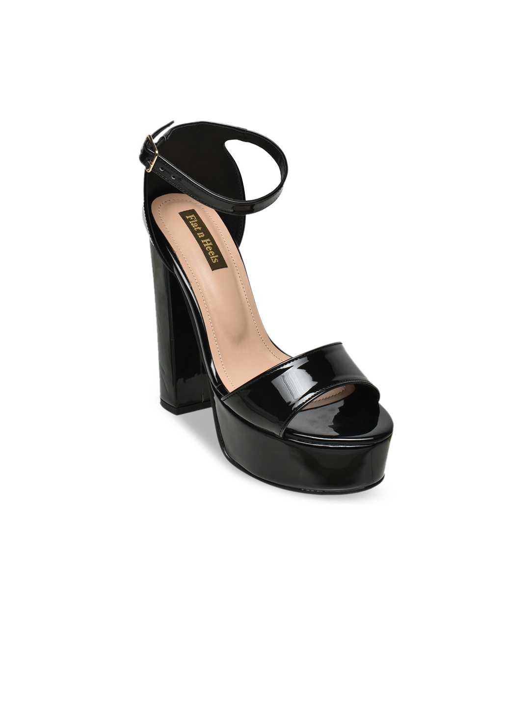 

Flat n Heels Ankle Looped Platform Heels, Black