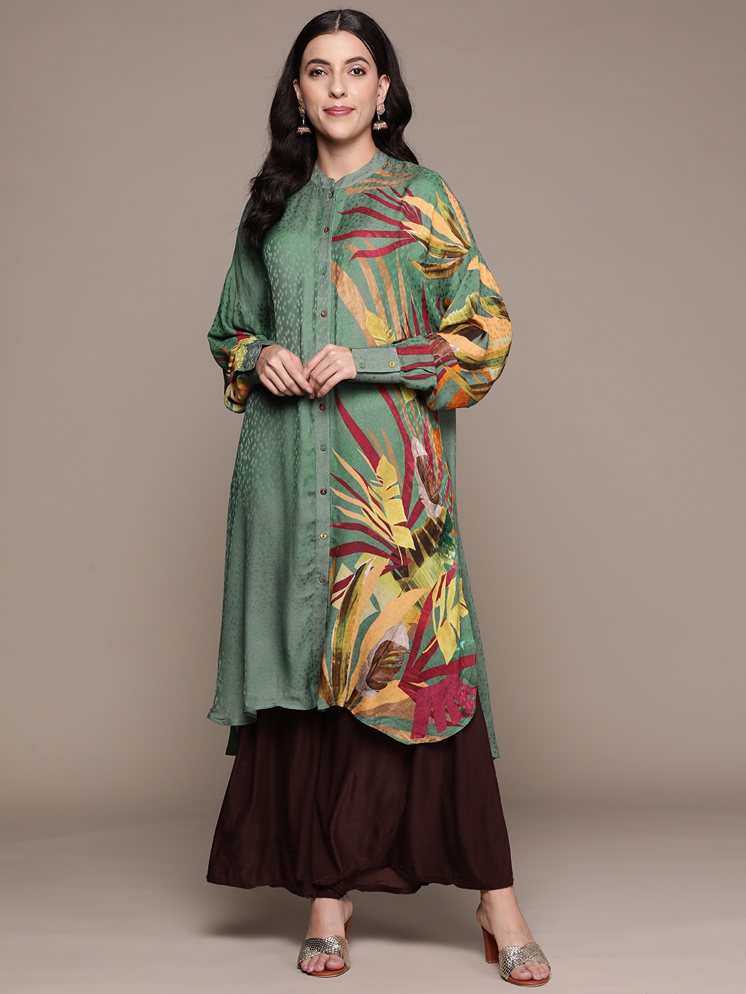 

Ritu Kumar Floral Printed Kurta, Green