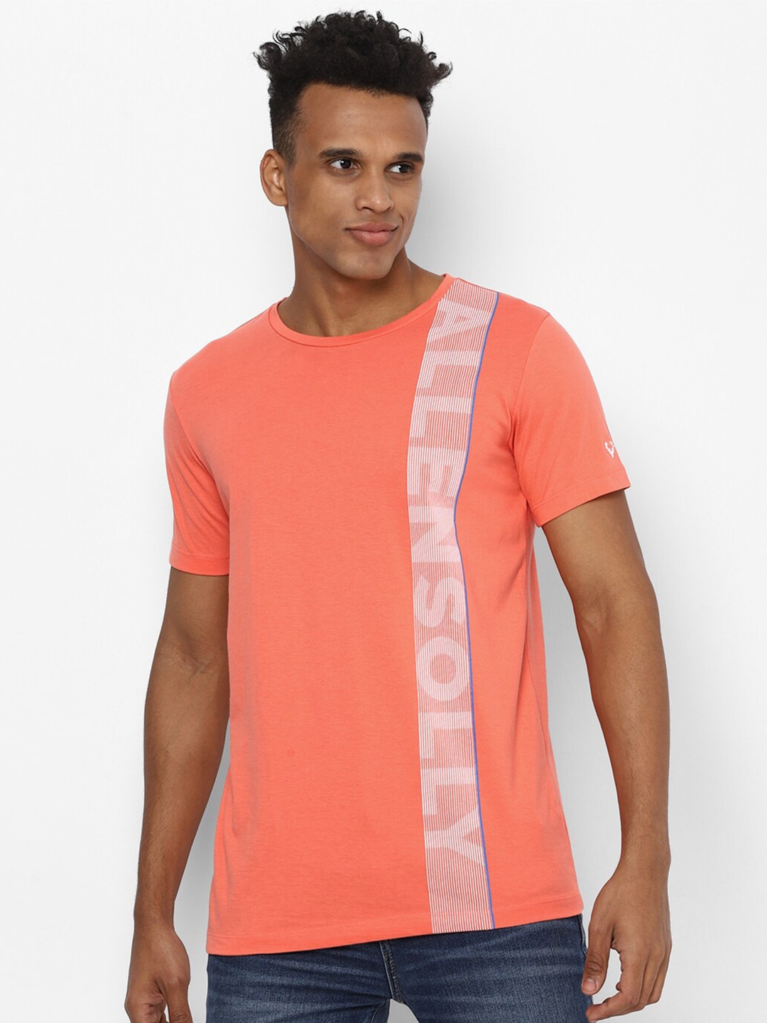 

Allen Solly Sport Typography Printed Slim Fit Cotton T-shirt, Orange