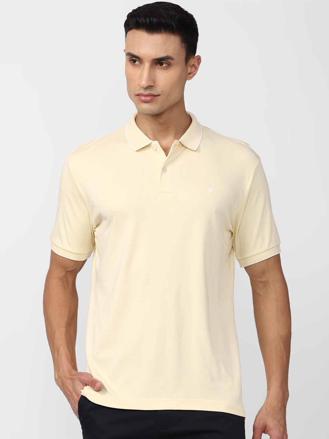 

Van Heusen Polo Collar Short Sleeves T-shirt, Cream