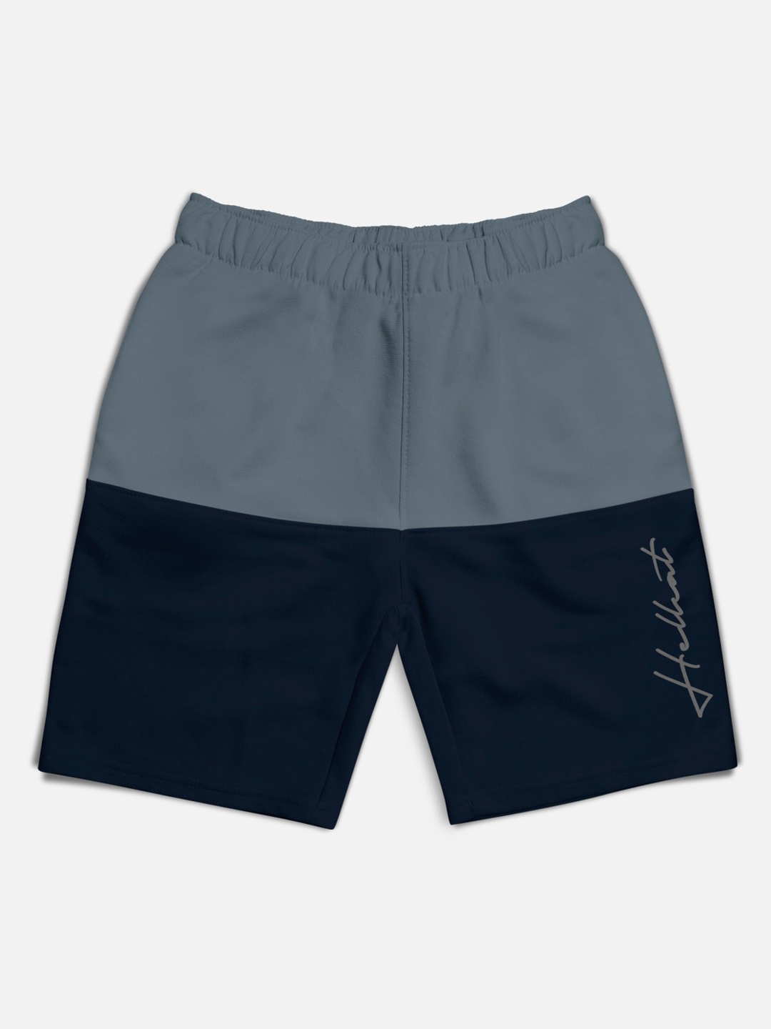 

HELLCAT Boys Mid Rise Colourblocked Cotton Sports Shorts, Grey