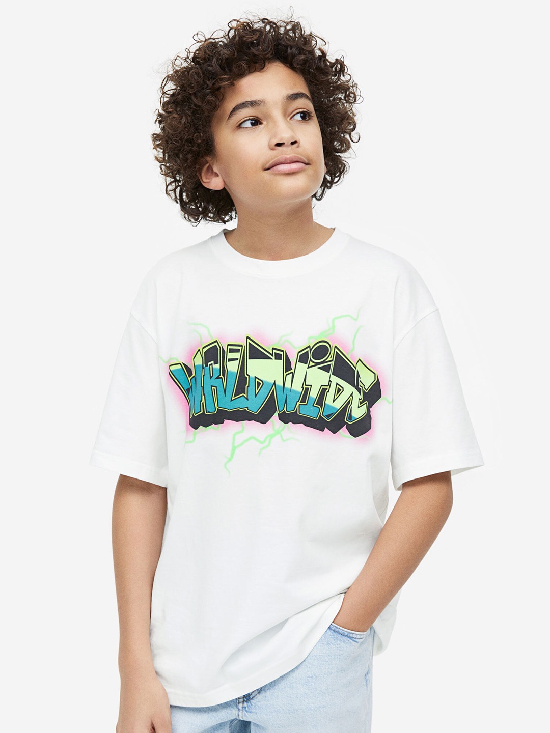 

H&M Boys Printed Jersey T-Shirt, White