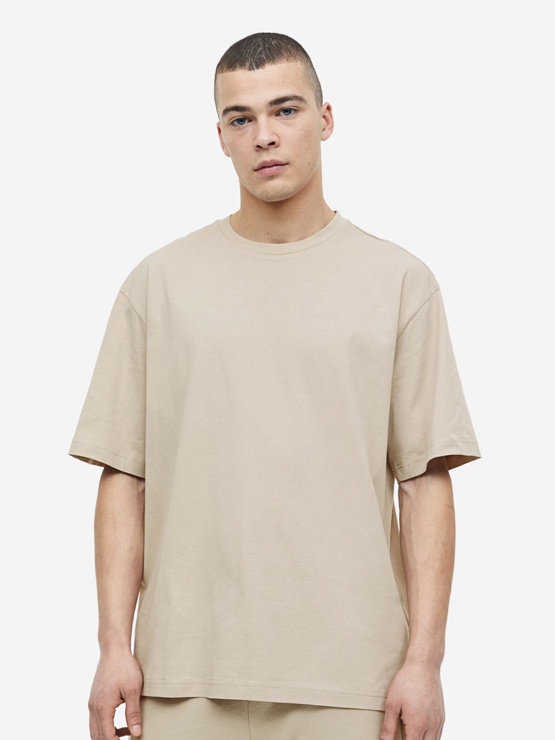

H&M Men Relaxed Fit T-shirt, Beige