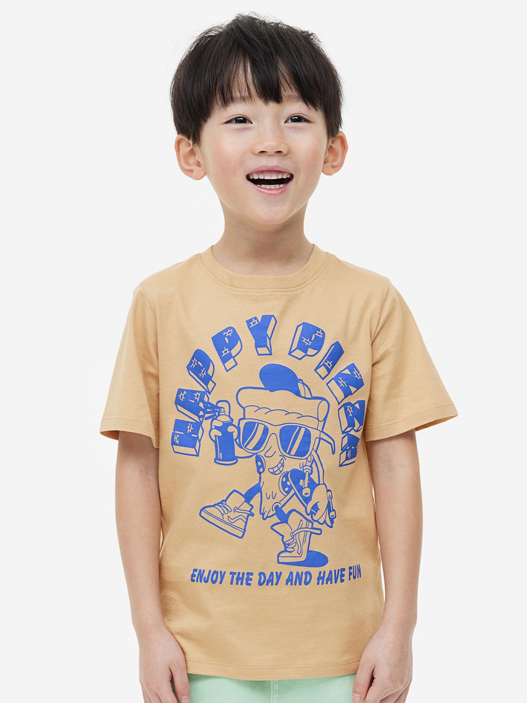 

H&M Boys Cotton T-shirt, Beige