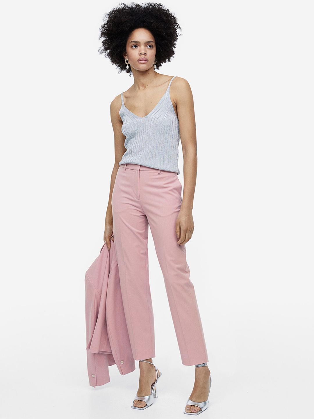 

H&M Women Cigarette Trousers, Pink