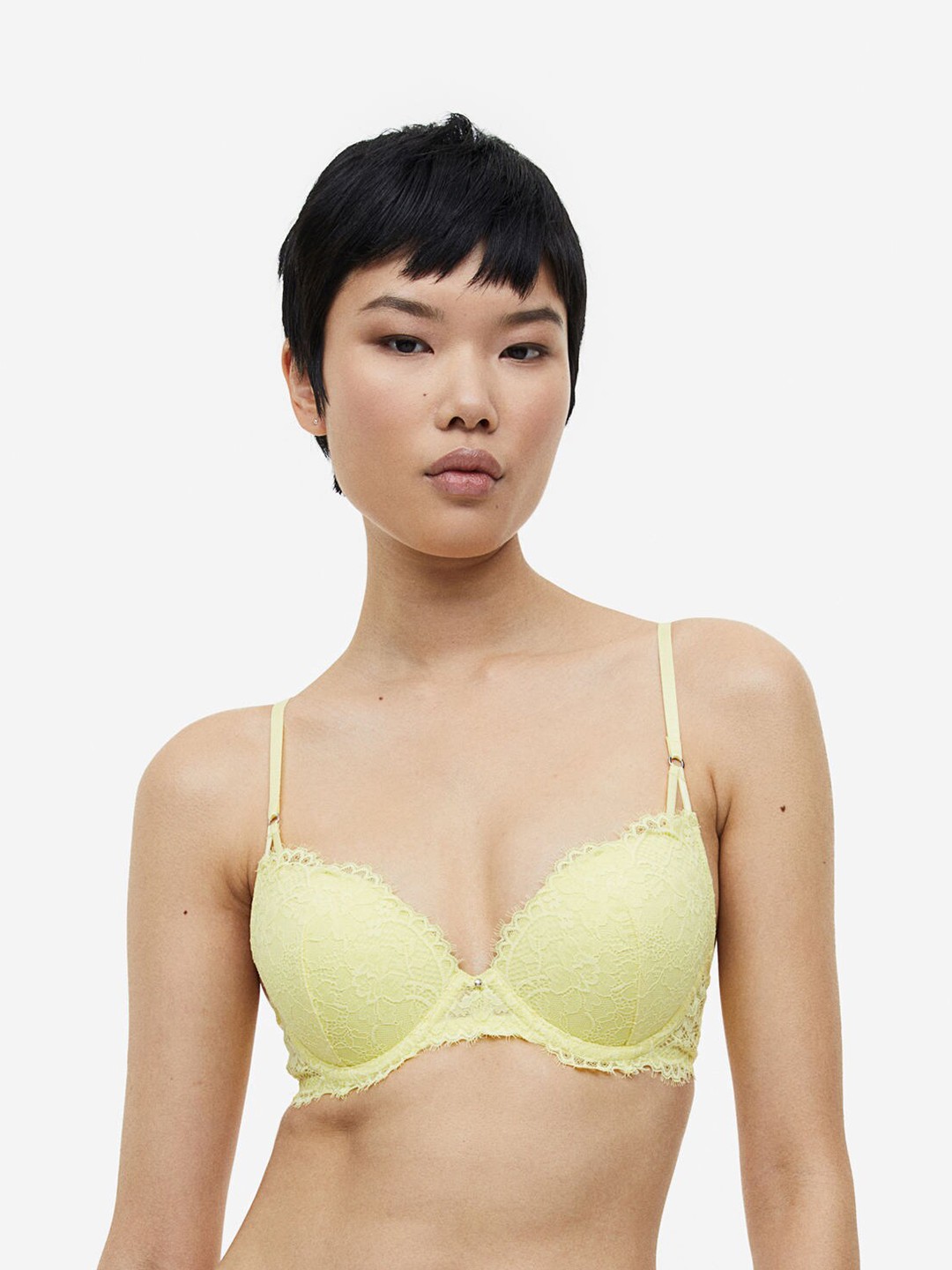 

H&M Lace Push-Up Bra, Yellow