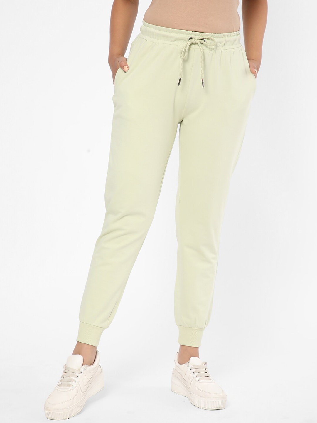 

R&B Women Regular Fit Mid-Rise Cotton Joggers, Green