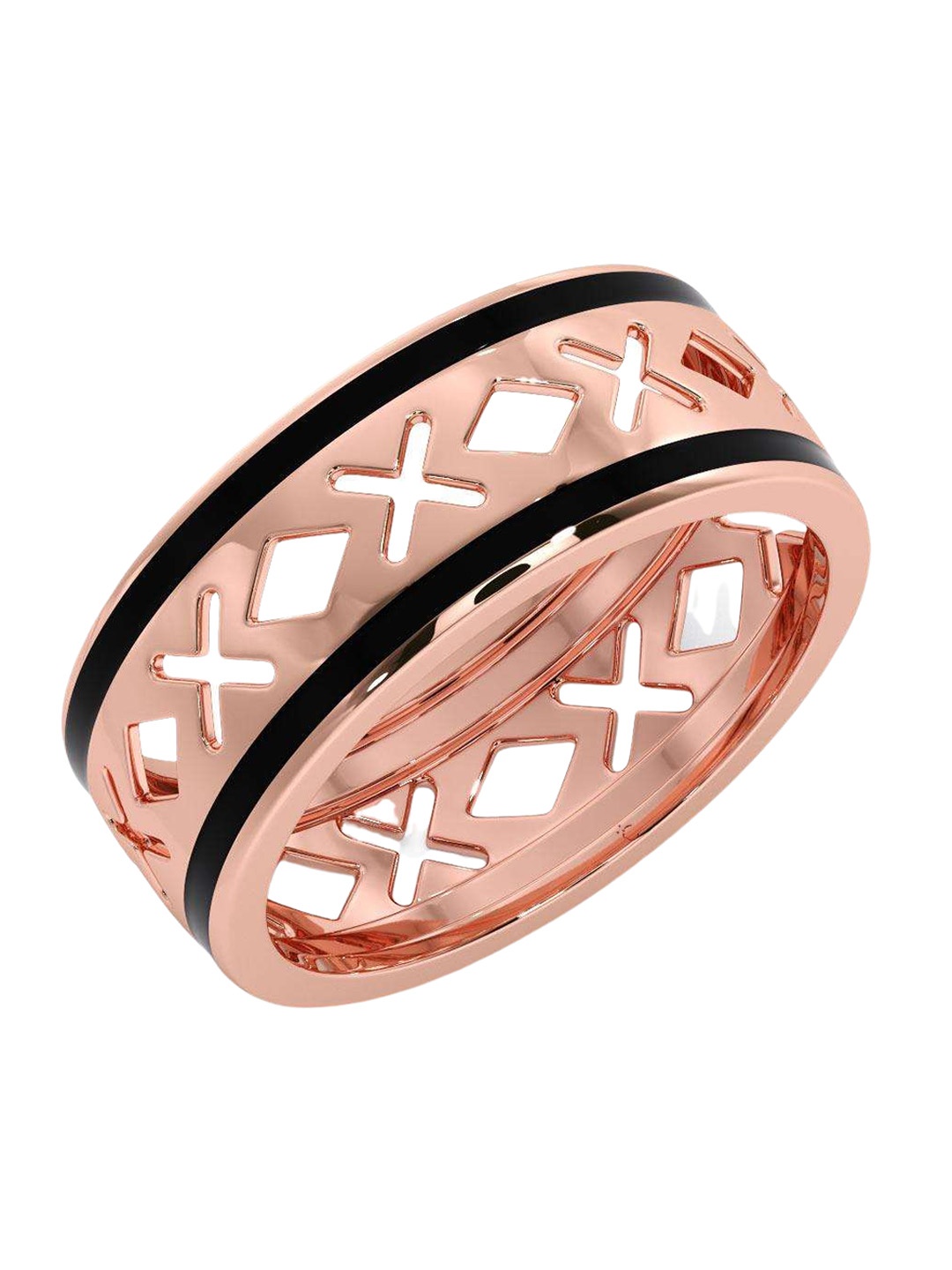 

CANDERE A KALYAN JEWELLERS COMPANY Men 14KT BIS Hallmark Rose Gold Ring 3.58 g