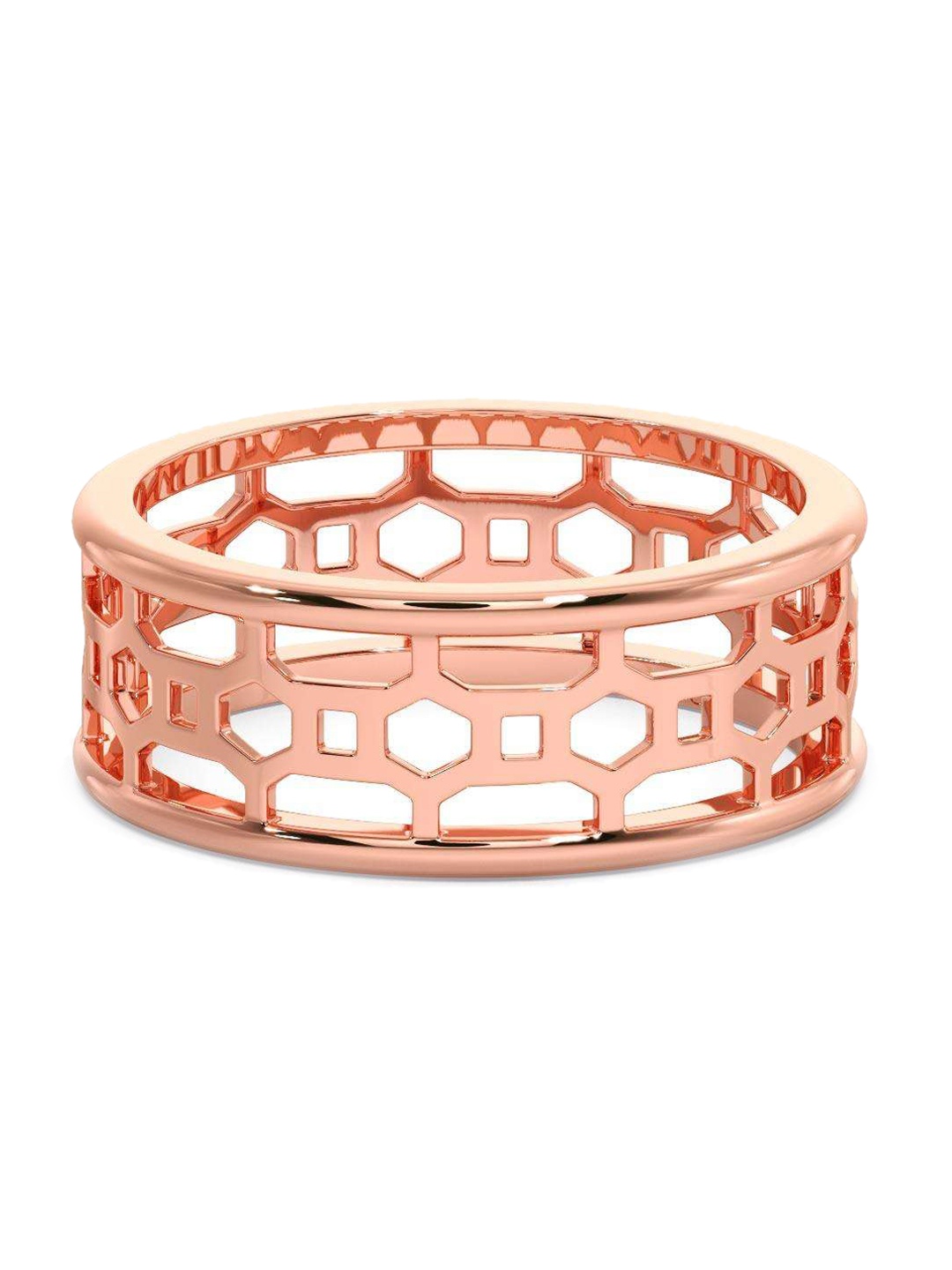 

CANDERE A KALYAN JEWELLERS COMPANY Men 14KT Rose Gold Finger Ring 3.75 g