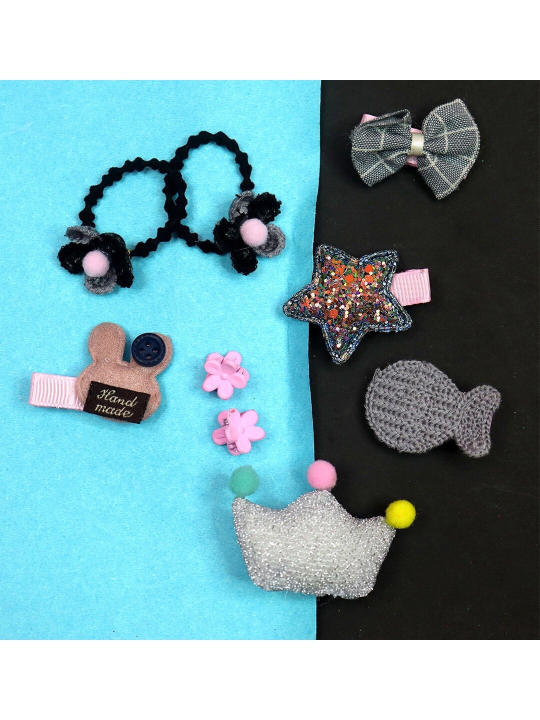 

Krelin Girls Set of 9 Hair Accessory Set, Black