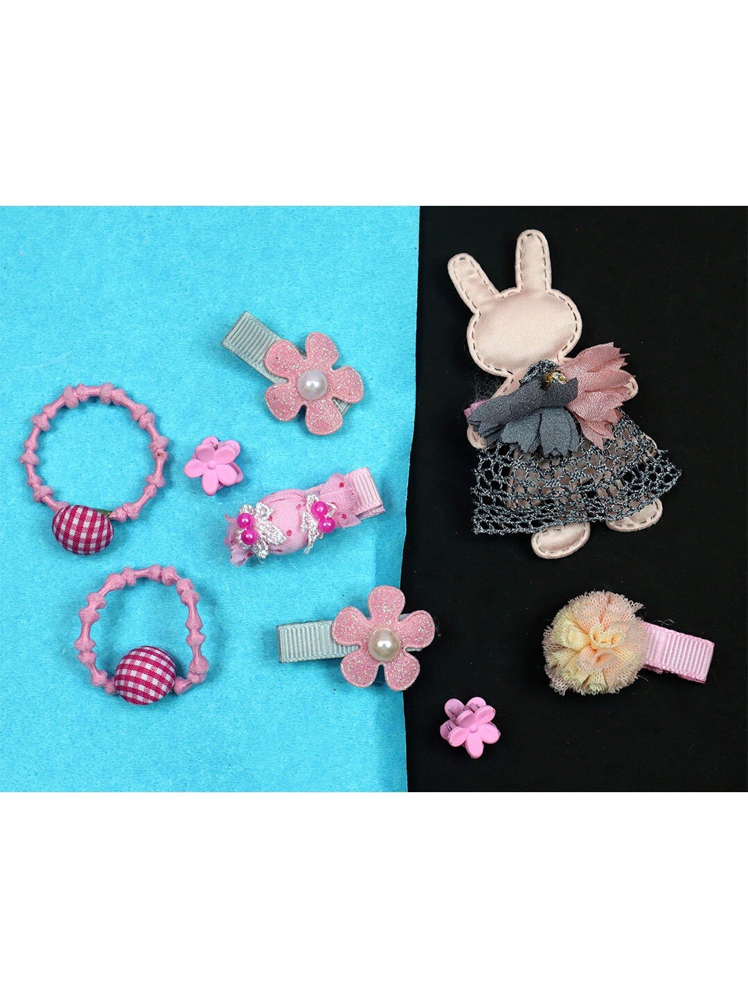 

Krelin Girls Set Of 9 Elastic Hair Ties Hair Accessories, Pink