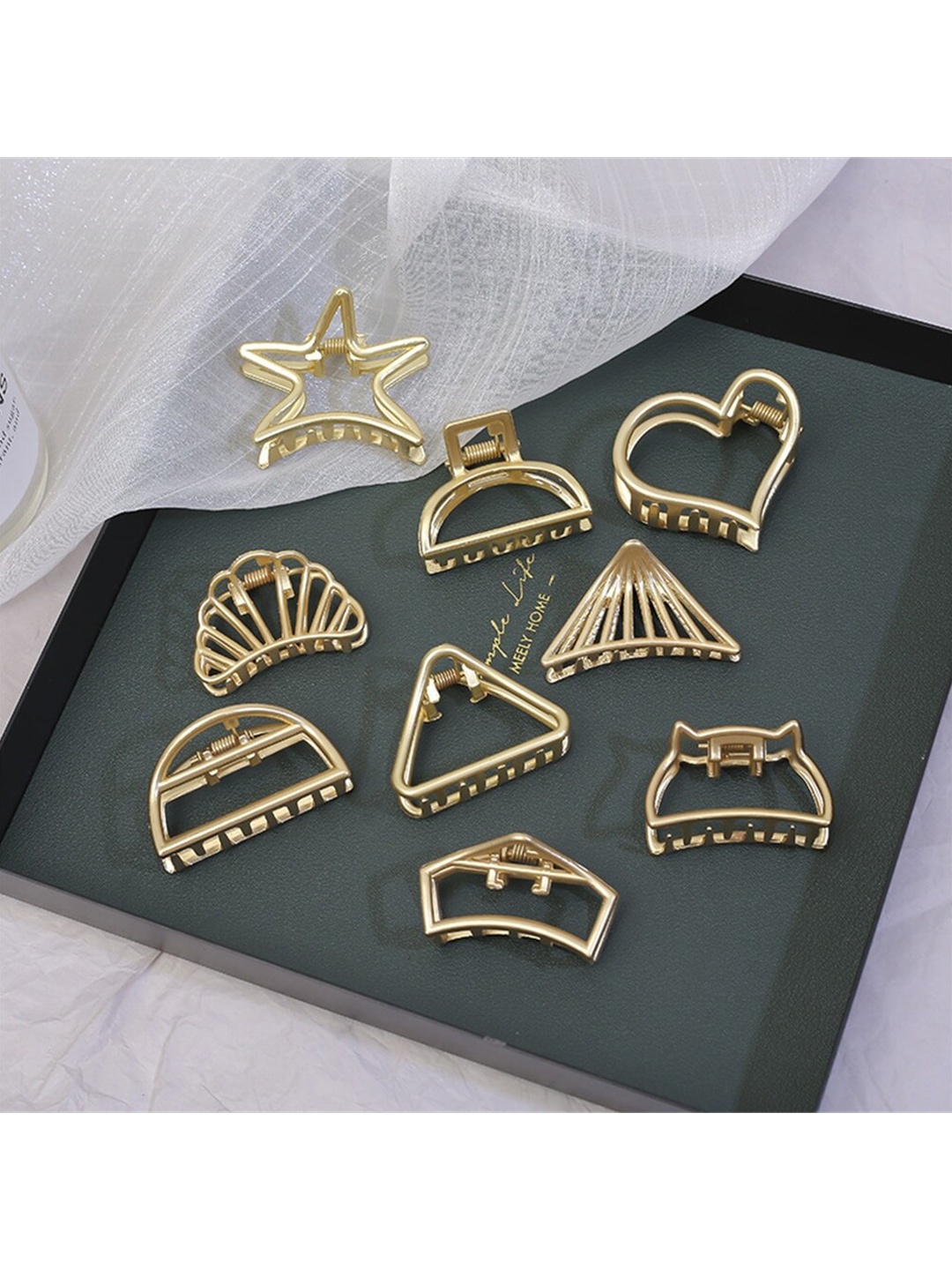 

Krelin Women Set Of 9 Alloy Claw Clips, Gold