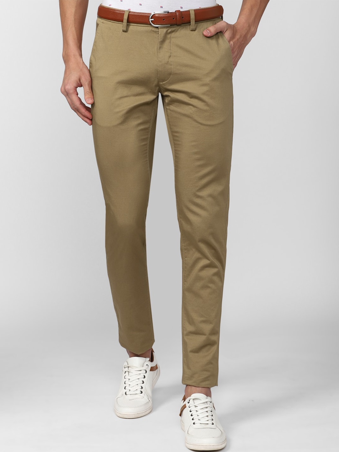 

Van Heusen Sport Men Slim Fit Mid-Rise Pure Cotton Trousers, Beige