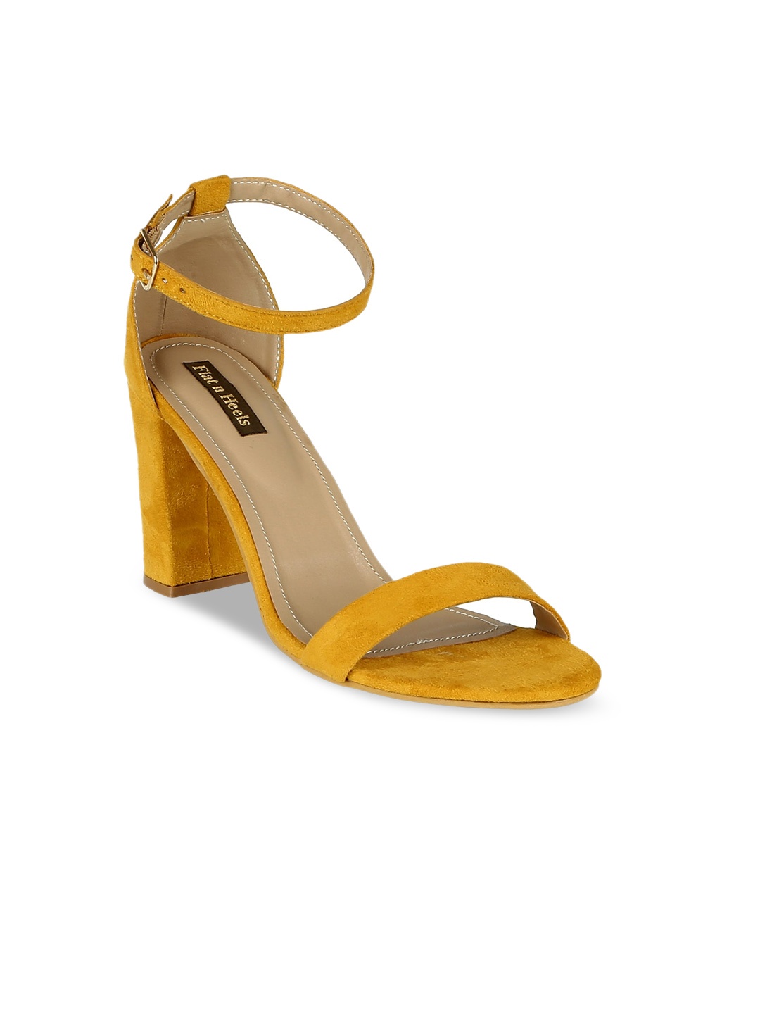 

Flat n Heels Open Toe Block Heels, Yellow