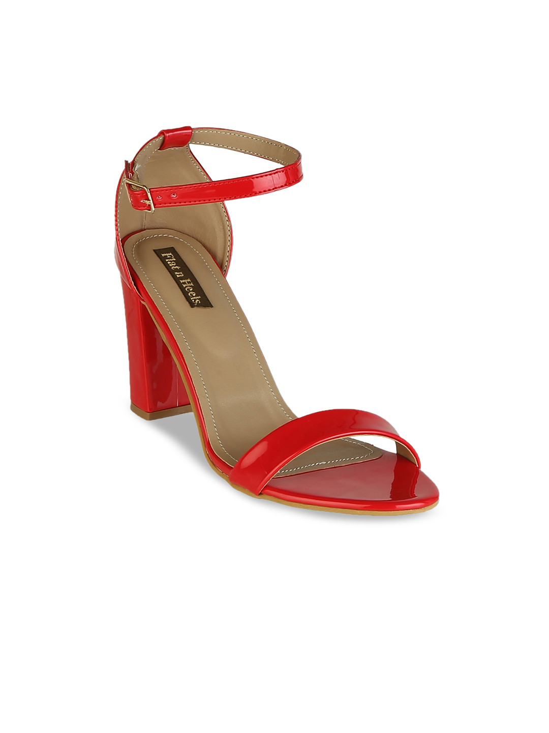 

Flat n Heels Open Toe Block Heels, Red