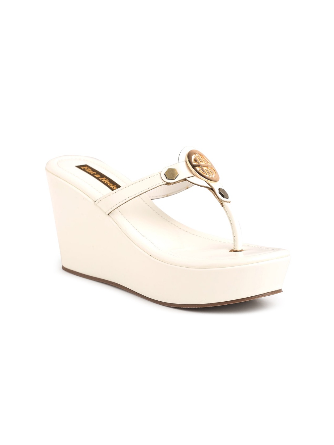 

Flat n Heels Embellished Wedge Heels, White