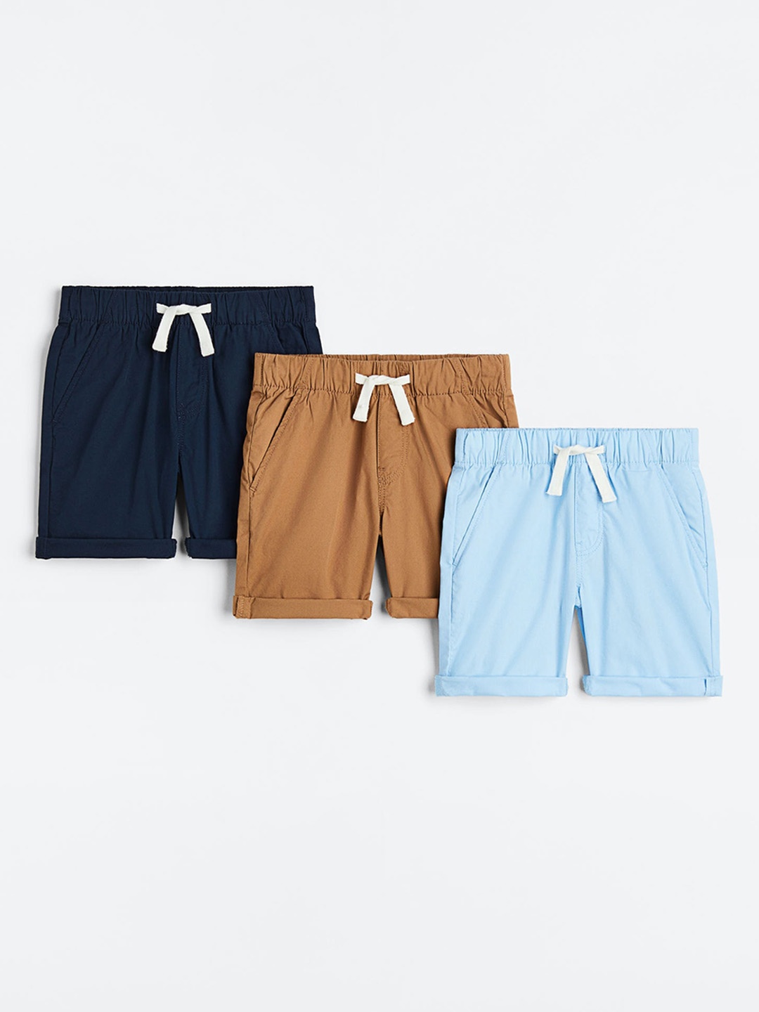 

H&M Boys 3-Pack Pure Cotton Shorts, Beige