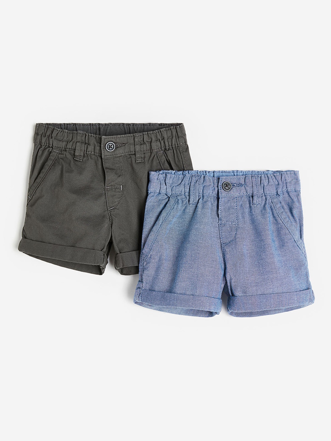 

H&M Boys 2-Pack Pure Cotton Shorts, Blue