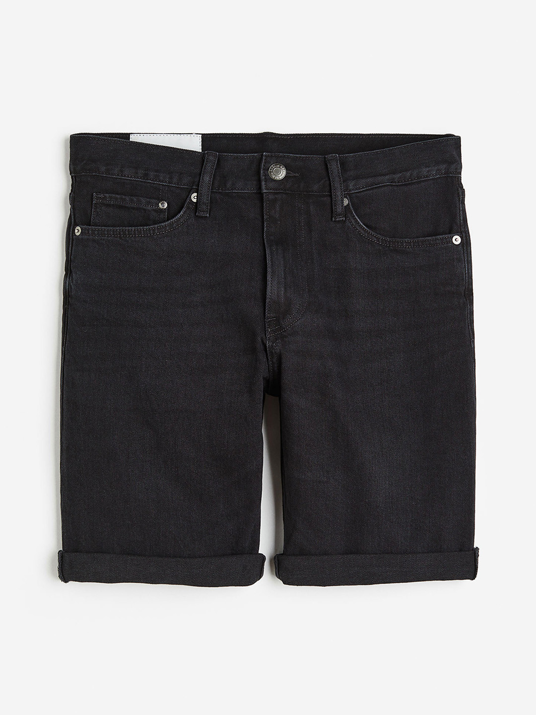

H&M Men Slim Denim Shorts, Black