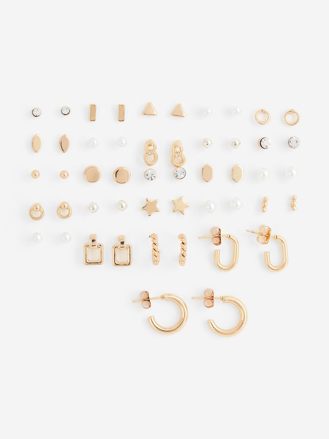 

H&M 25 Pairs Earrings And Studs, White
