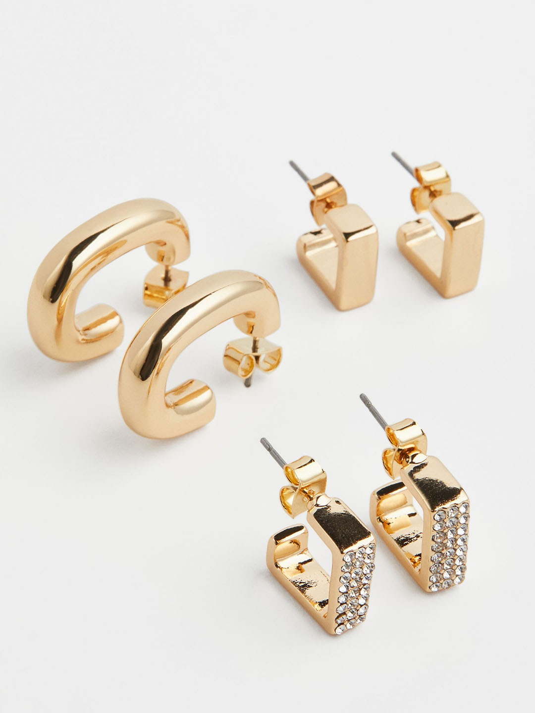 

H&M Women 3 Pairs Earrings, Gold