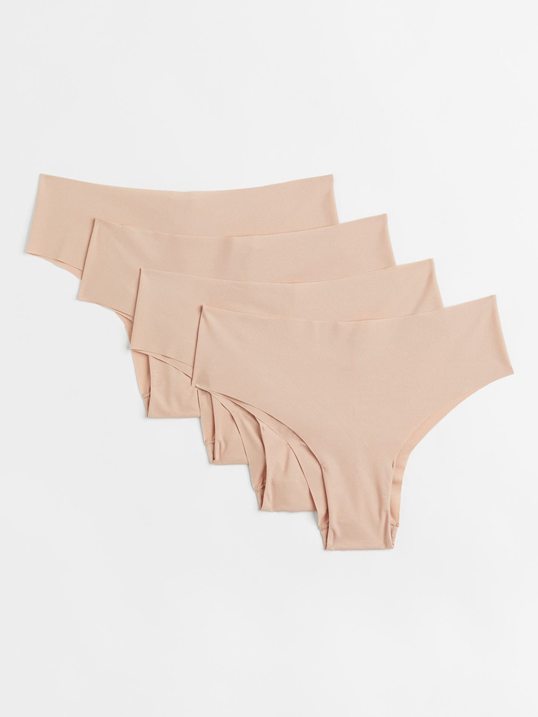 

H&M Women 4-Pack Invisible Hipster Briefs 1061773001, Beige
