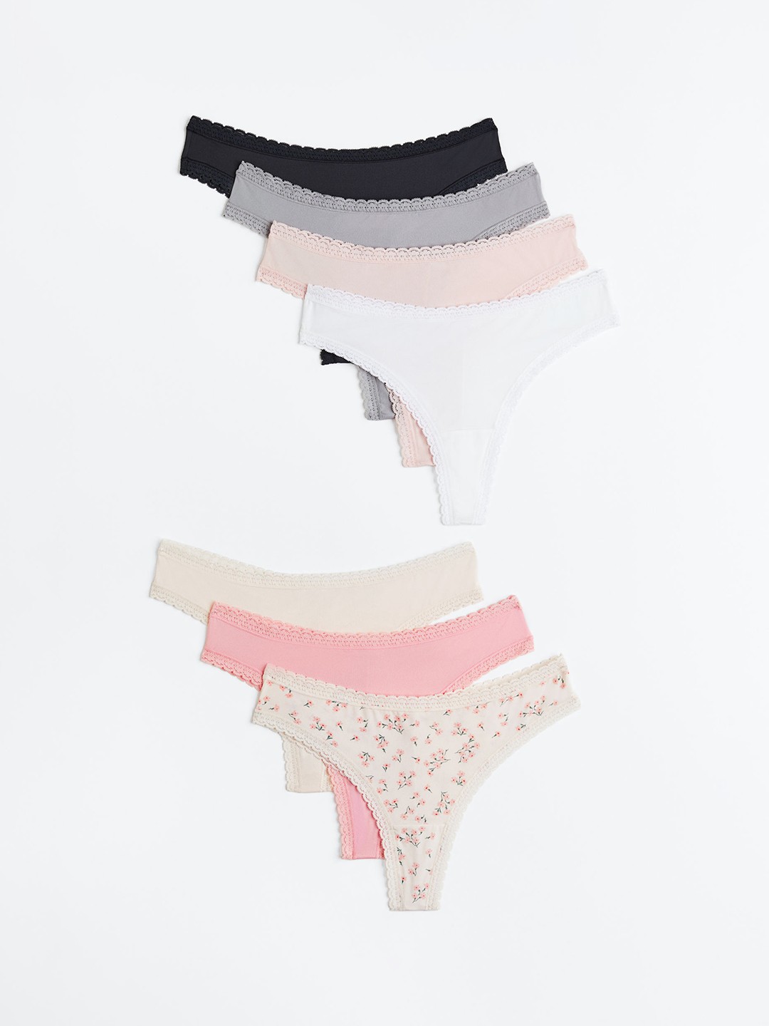 

H&M Women 7-Pack Jersey Brazilian Briefs 1096331004, Beige