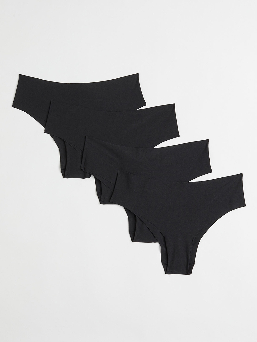 

H&M Women 4-Pack Invisible Hipster Briefs 1061773004, Black