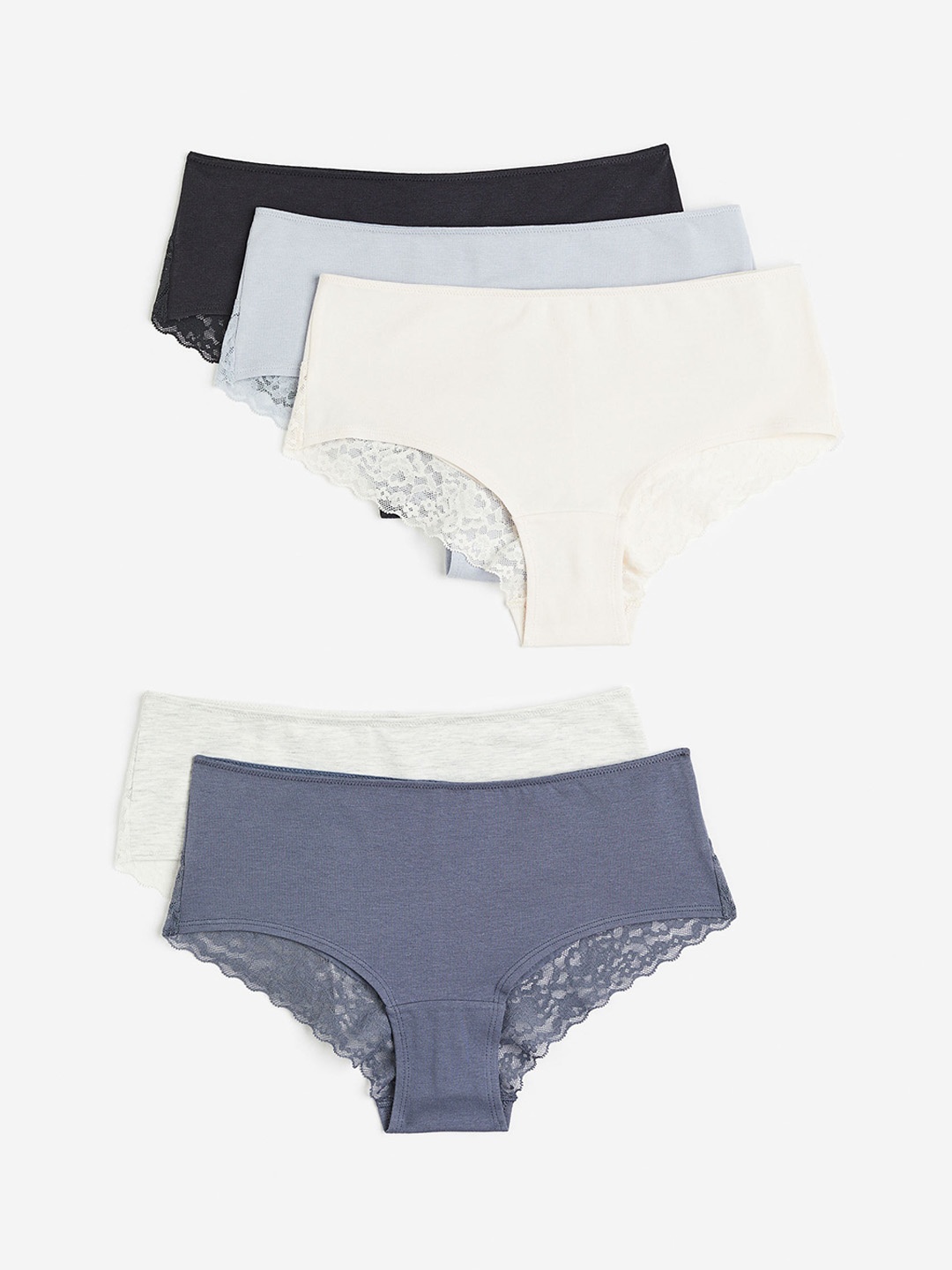 

H&M Women 5-Pack Hipster Briefs 1011444008, Black