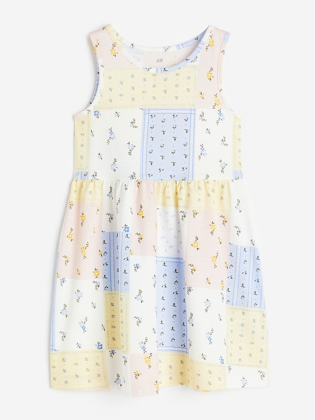 

H&M Girls Patterned Pure Cotton Dress, Yellow