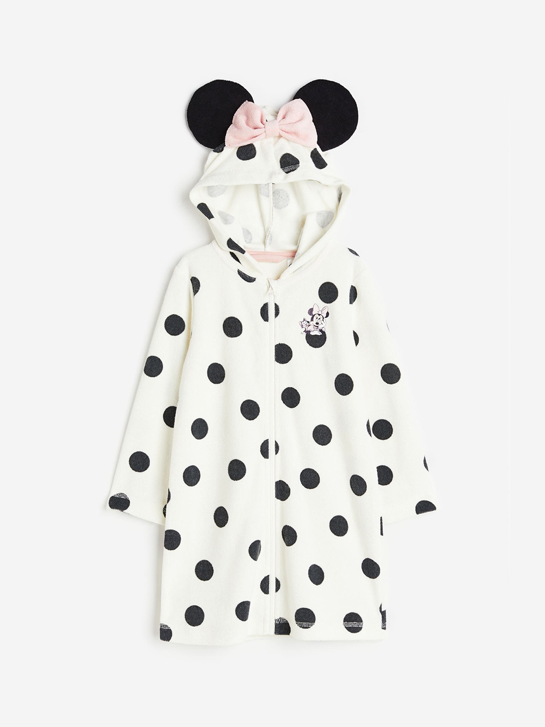 

H&M Girls Print-Motif Terry Dressing Gown, White