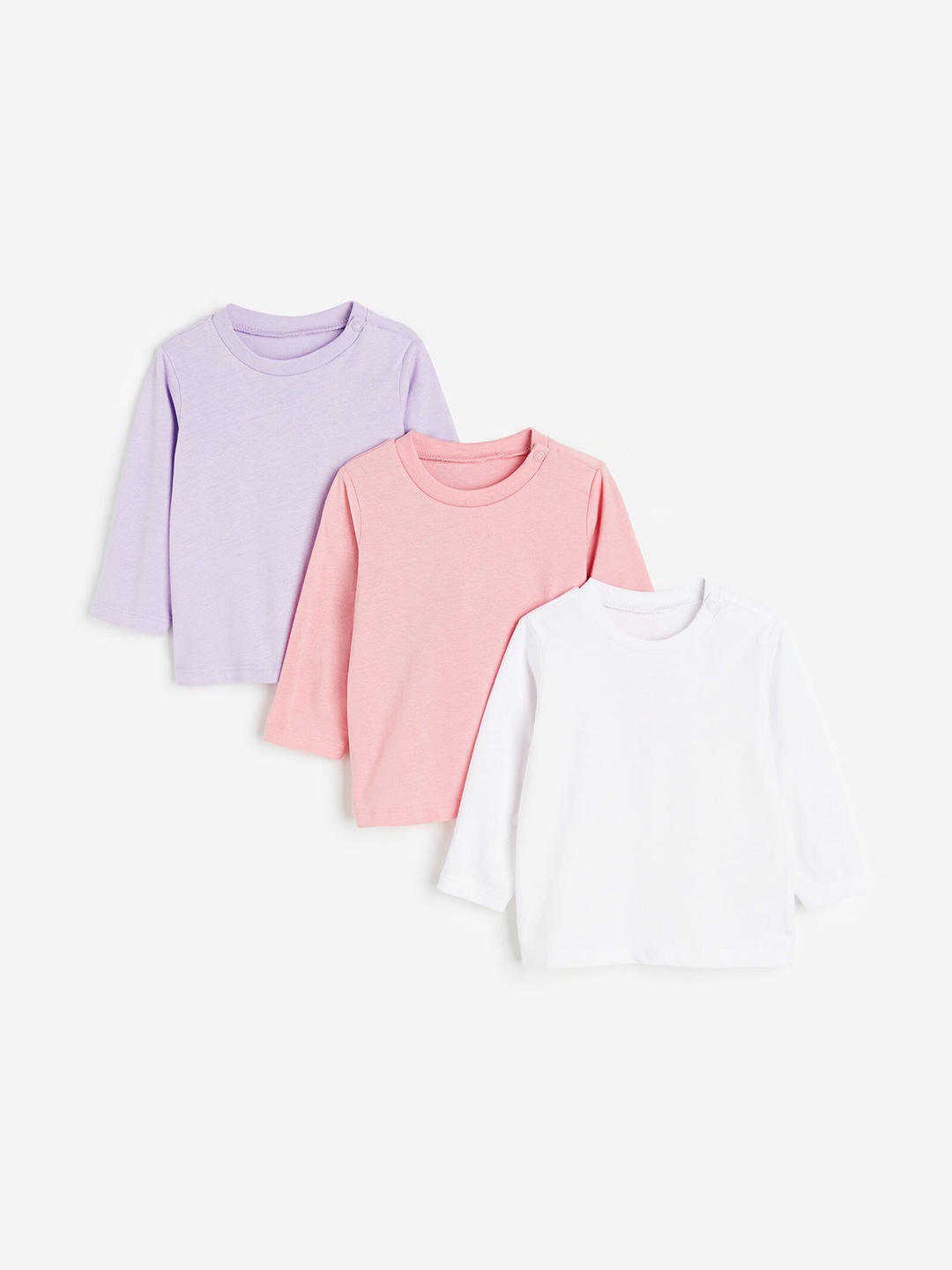 

H&M Boys 3-Pack Long-Sleeved Jersey Tops, Pink