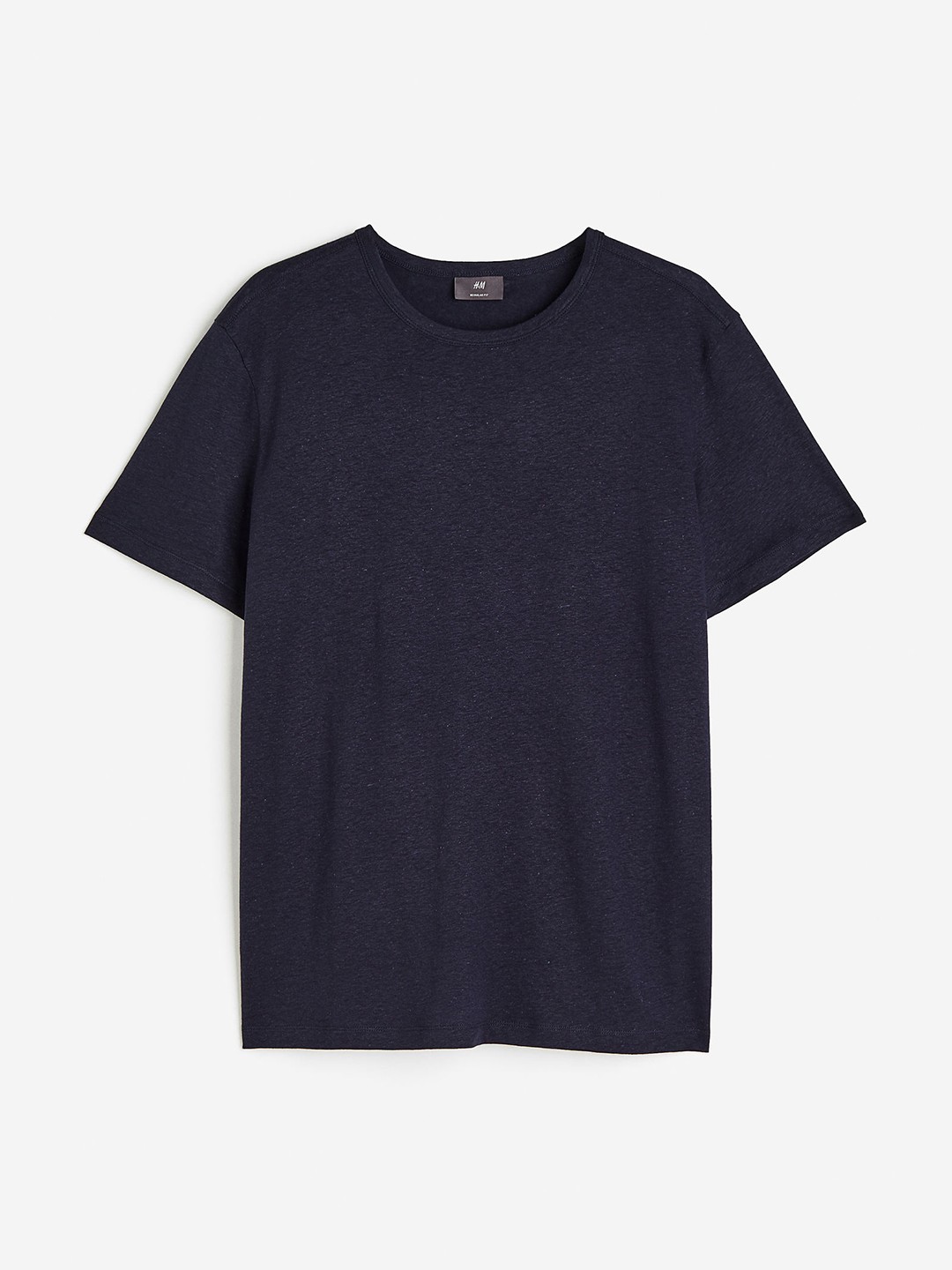 

H&M Men Regular Fit Linen-Blend T-shirt, Blue
