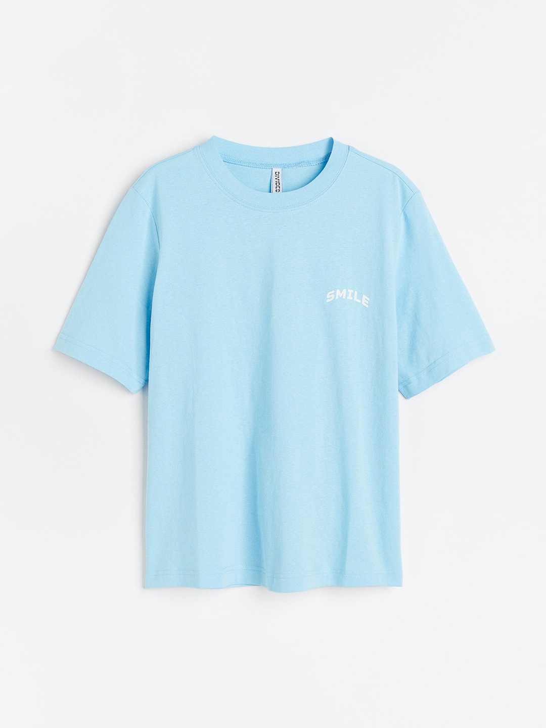 

H&M Women Printed Pure Cotton T-Shirt, Blue