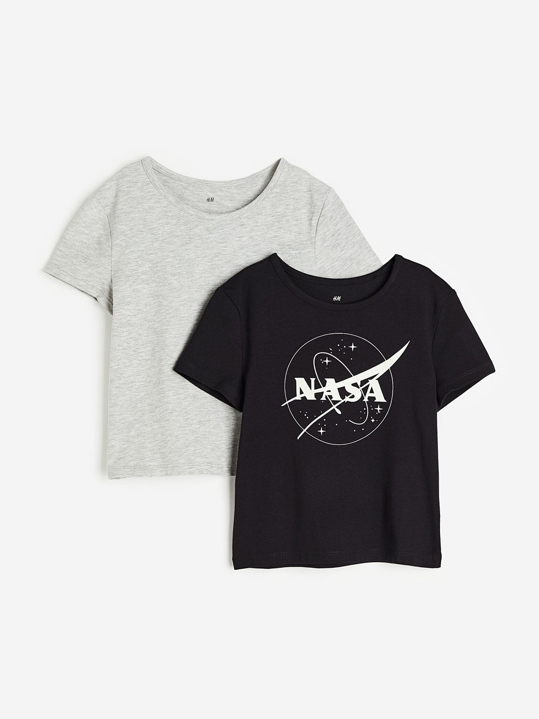 

H&M Girls 2-Pack T-Shirts, Black
