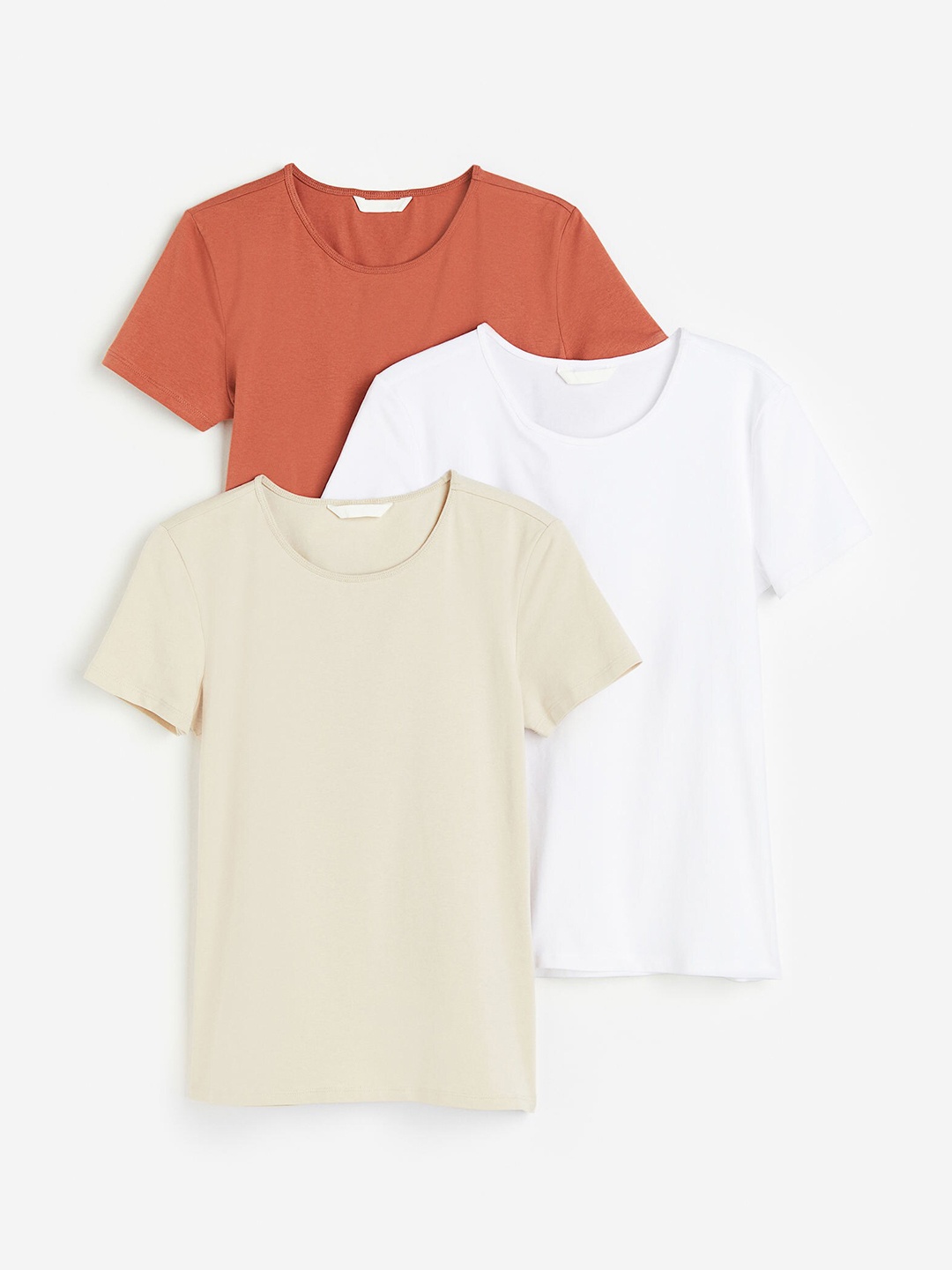 

H&M Women 3-Pack T-Shirts, Beige