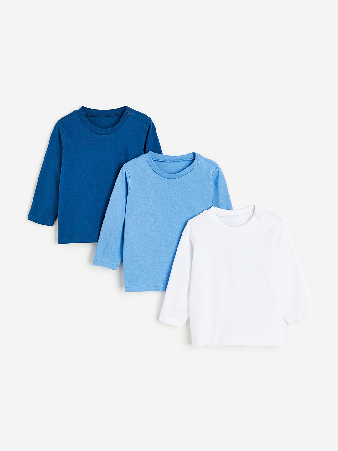 

H&M Boys 3-Pack Long-sleeved Jersey Tops, Blue