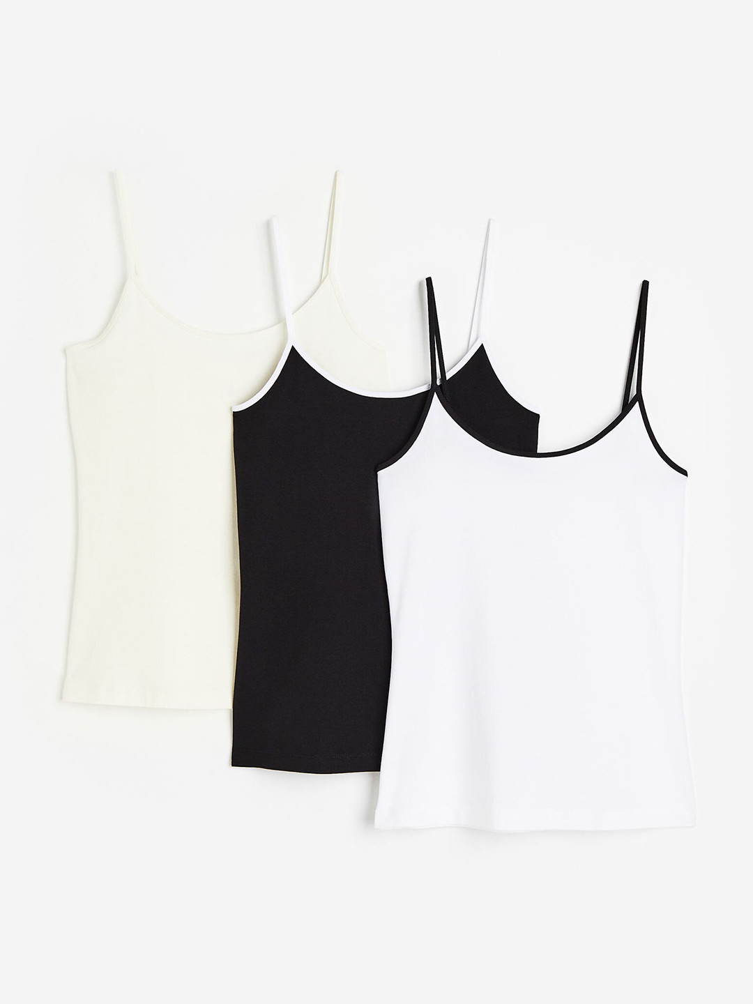 

H&M 3-Pack Strappy Tops, Black