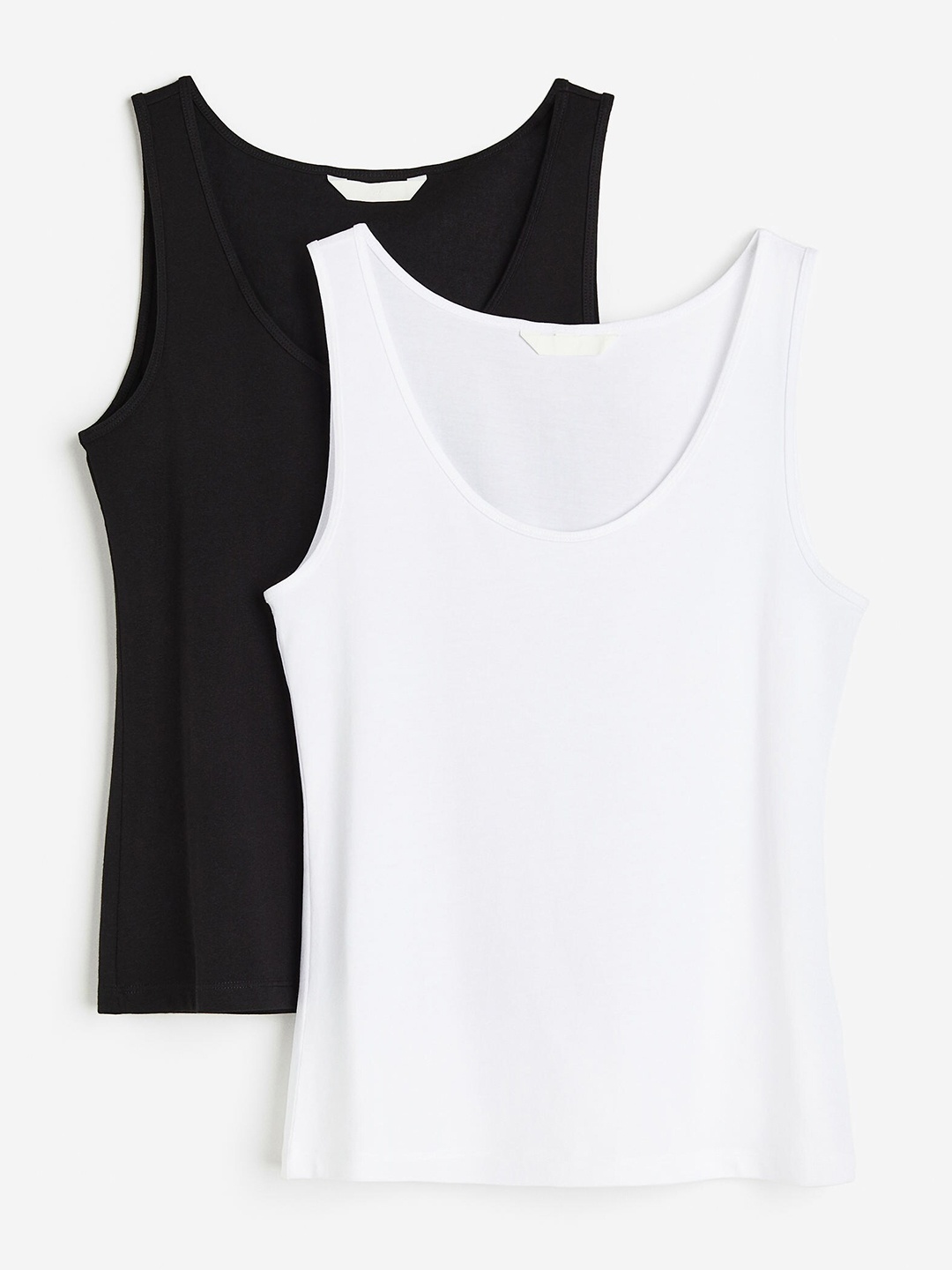 

H&M 2-Pack Cotton Vest Tops, Black