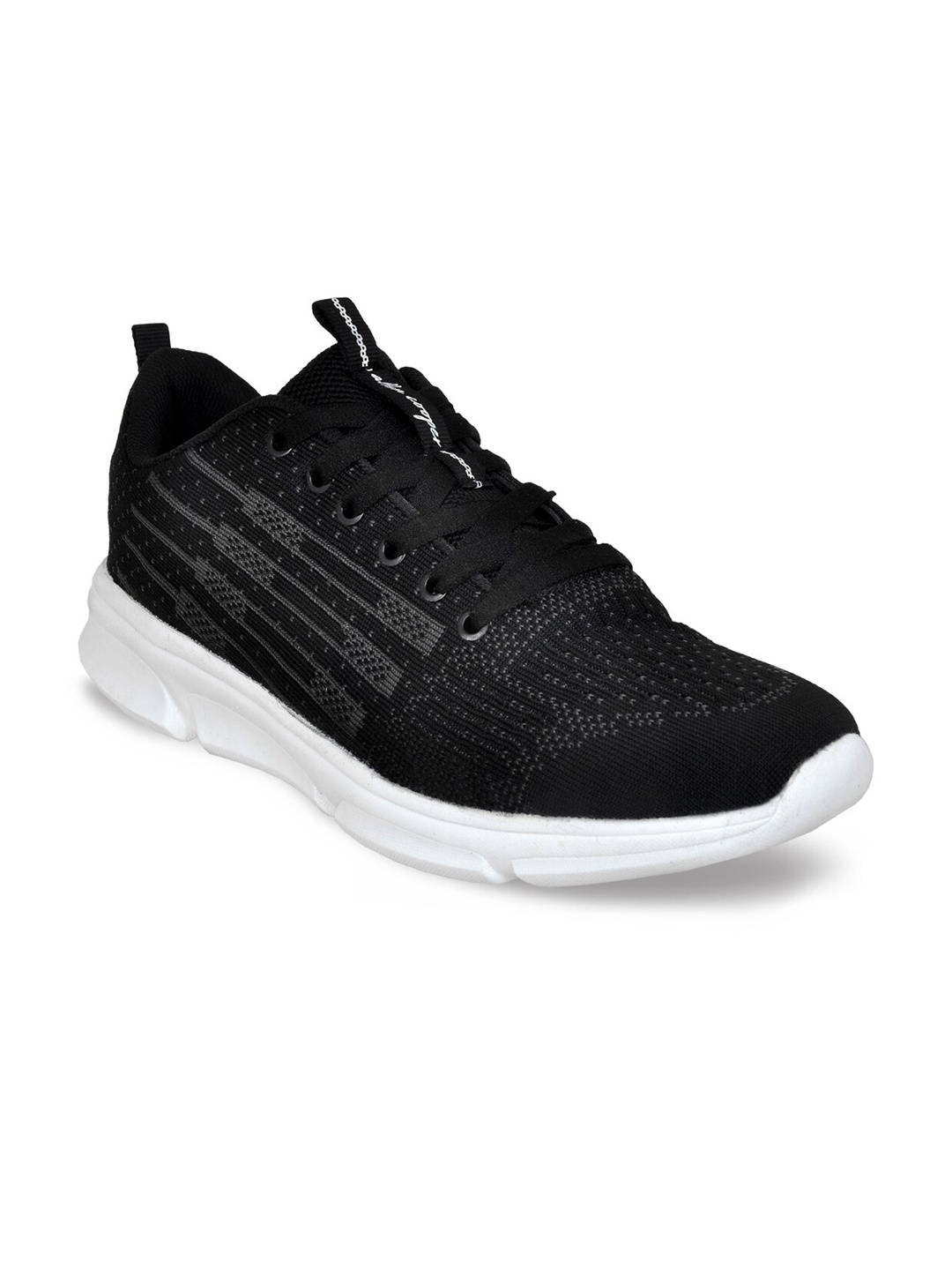 

Allen Cooper Men Mesh Running Non-Marking Anti Odour Lace-Ups Sports Shoes, Black