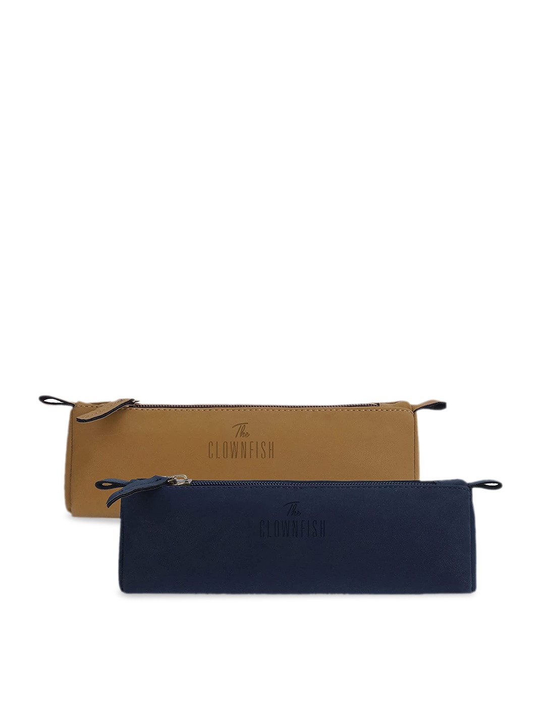 

THE CLOWNFISH Jose Set Of 2 Faux Leather Toiletry Kit, Navy blue