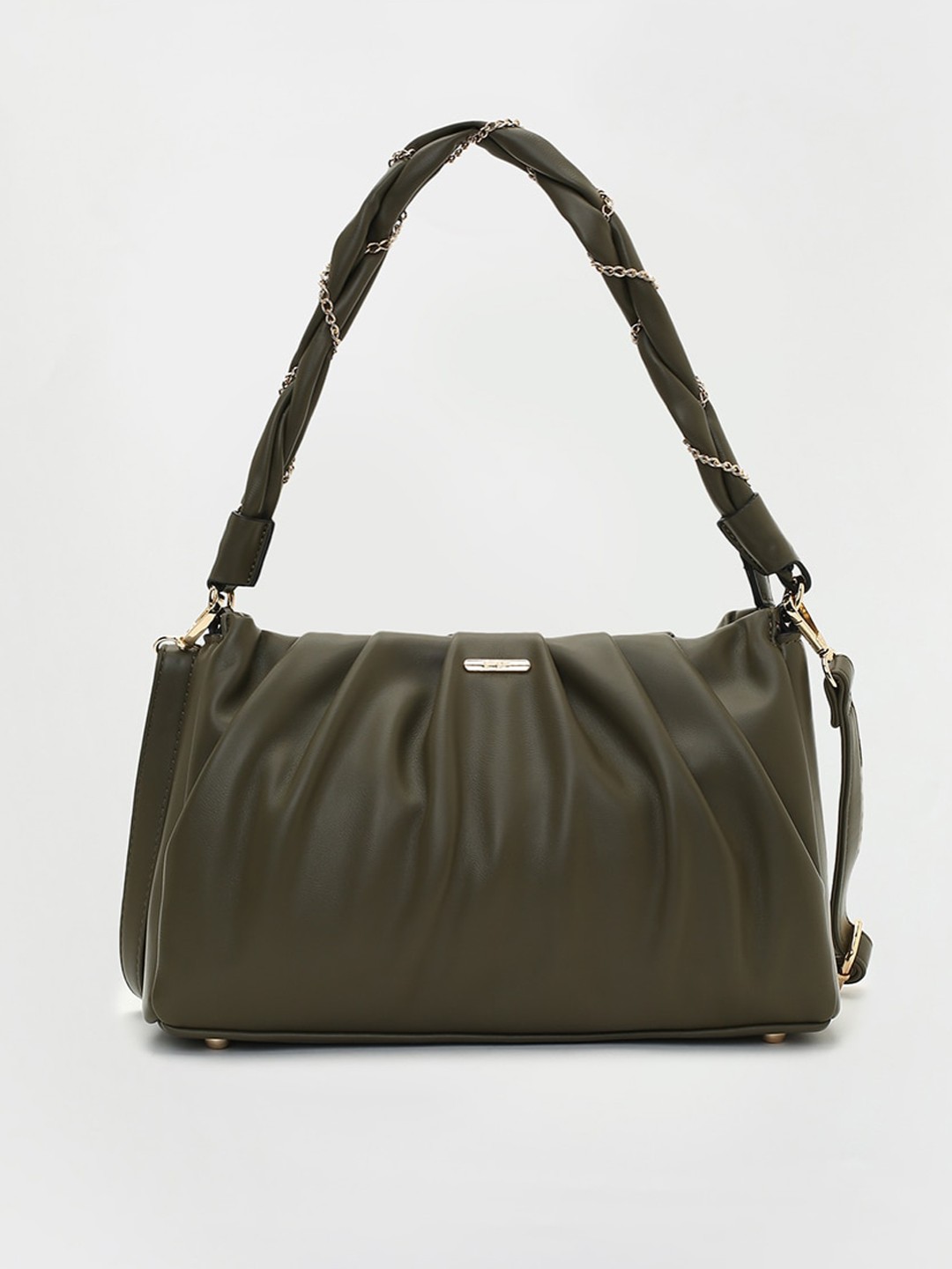 

Ginger by Lifestyle Textured Shopper Shoulder Bag With Detachable Sling Strap, Olive