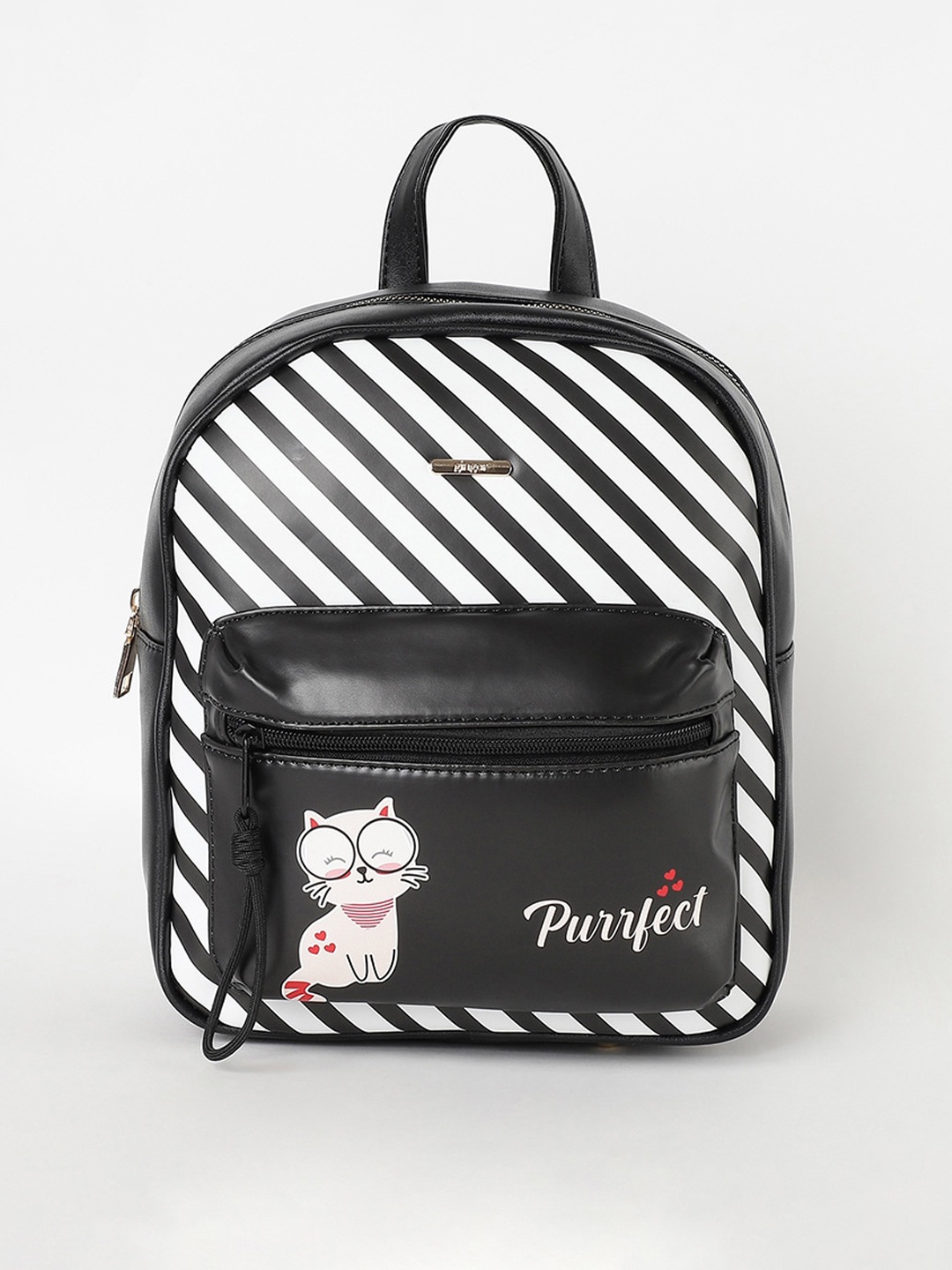 

Ginger by Lifestyle Striped Small Backpacks, Black