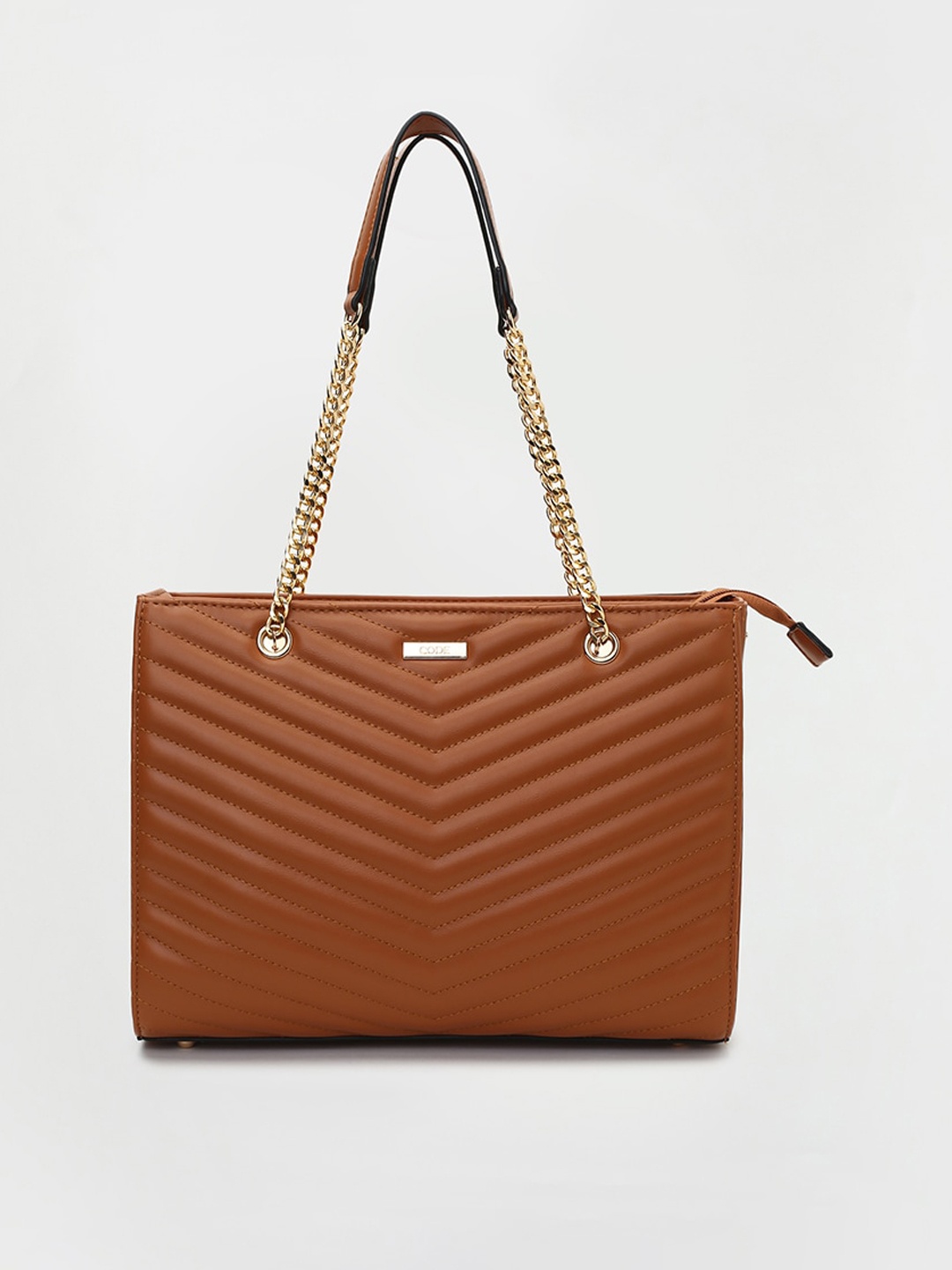 

CODE by Lifestyle Water Proof Quilted Structured Shoulder Bag, Tan