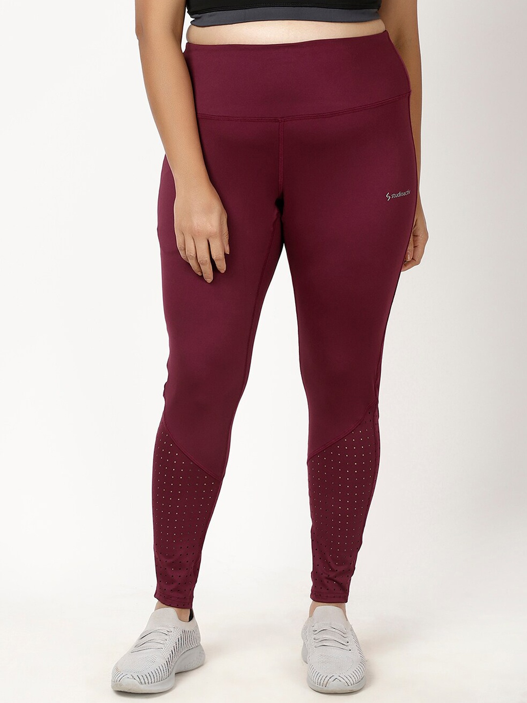 

STUDIOACTIV Women Four-Way Stretch Tights, Maroon