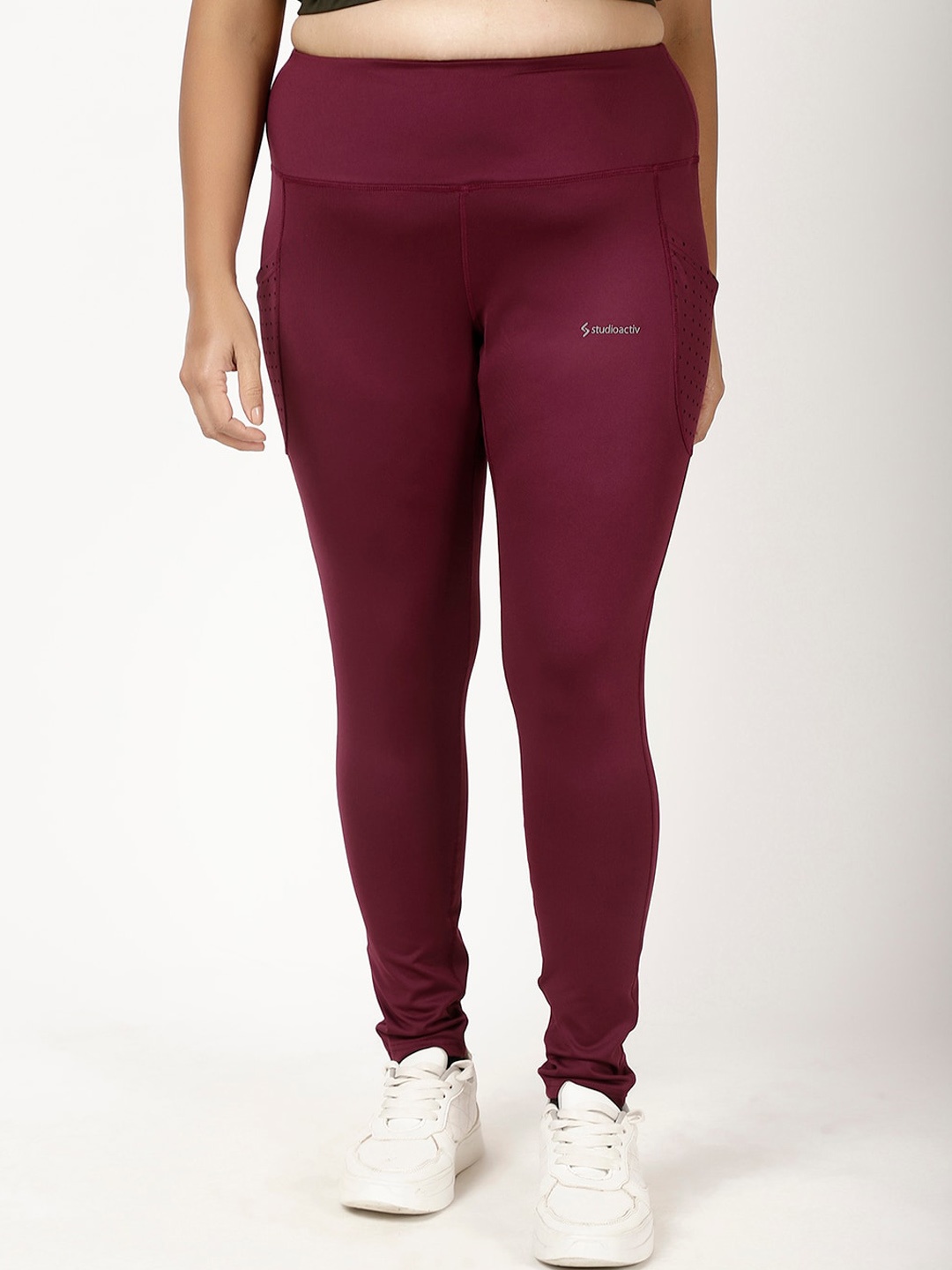 

STUDIOACTIV Women Four-Way Stretch Tights, Maroon