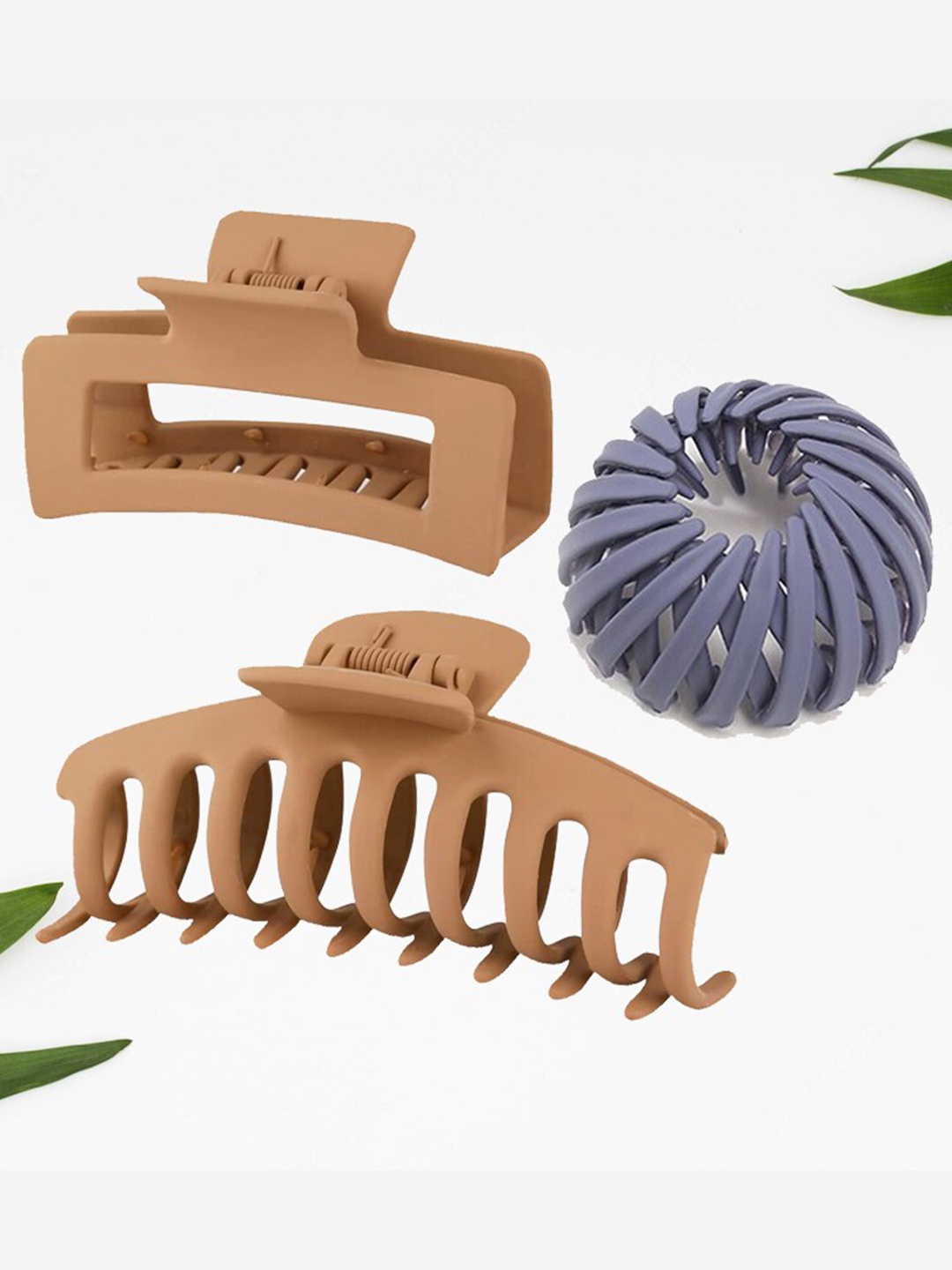 

Krelin Women Set of 3 Claw Clips, Beige