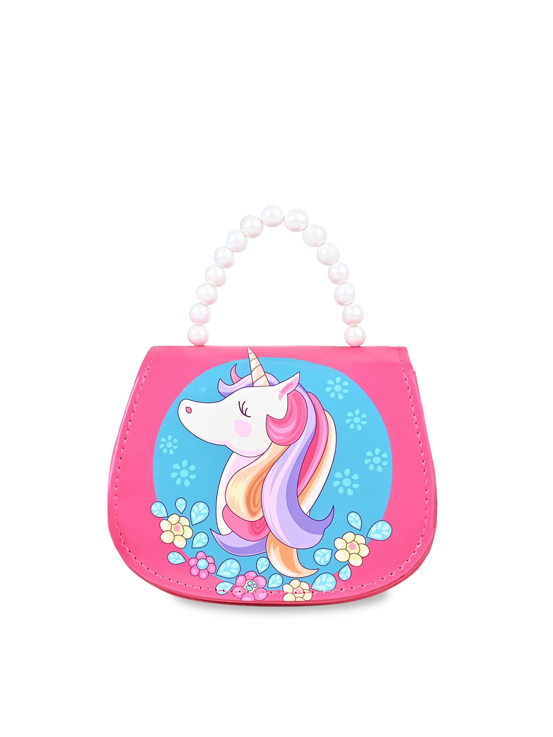 

Asthetika Kids Printed PU Shopper Hobo Bag, Pink