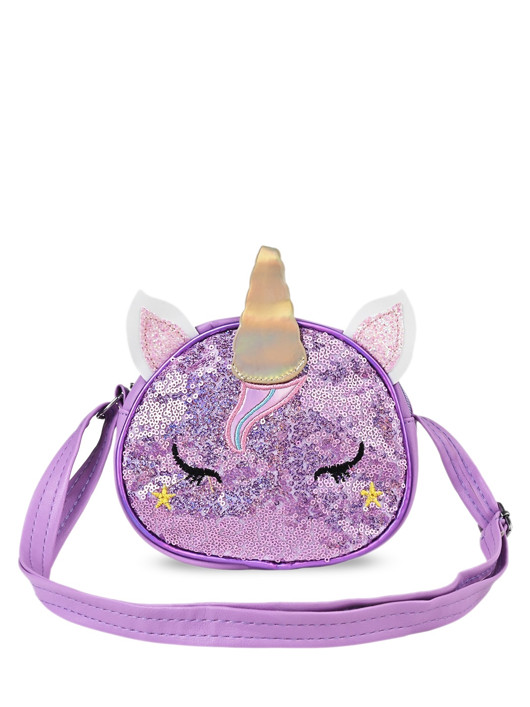 

Asthetika Kids Embellished Half Moon Unicorn Sling Bag, Purple